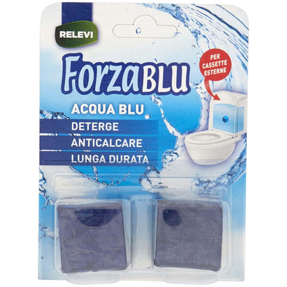 Relevi Forza Blu 2 Cubi Detergente Solido WC Anticalcare 150g - Cassette Esterne