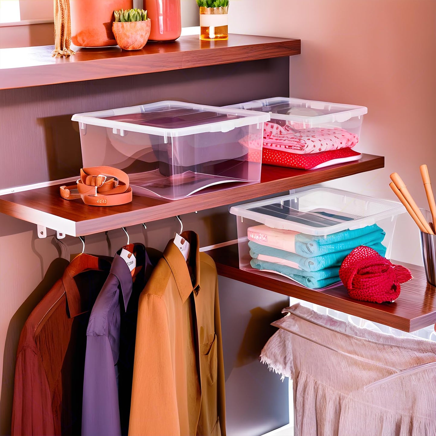 Contenitore Box Multicolor 35x25x15 cm  - Organizer Plastica Resistente