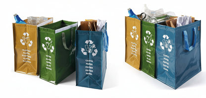 Conteneur à sacs de recyclage à 2 x 3 compartiments