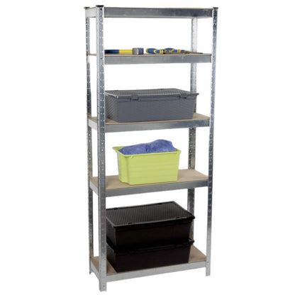 Scaffale Metallico 5 Ripiani 75x30x170cm Portata 750kg - Alpina Heavy Duty