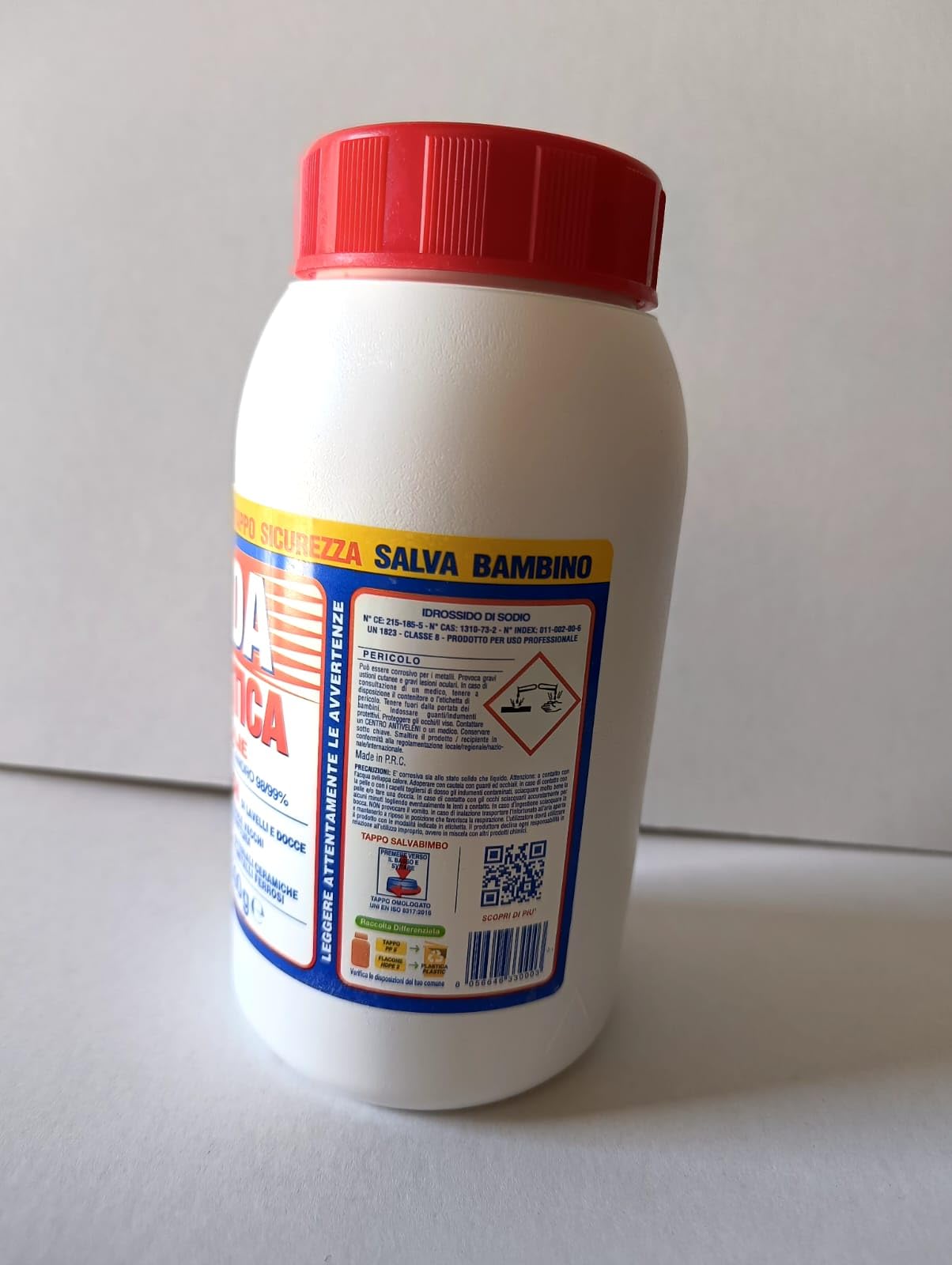 Soda Caustica Scaglie 1kg Pura 100% - Sturatore Professionale Scarichi e Tubature - Formato Scorta