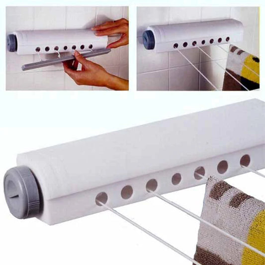 Stendibiancheria da Parete Estensibile 14 Metri - Stendino Retrattile Salvaspazio Automatico