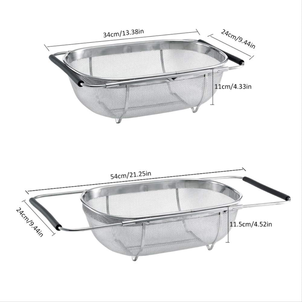 Scolapasta estensibile in acciaio inox a forma di ciotola scolapiatti da cucina per frutta e verdura