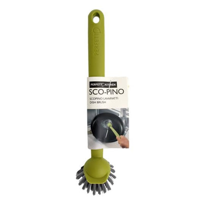 Scopino Lavapiatti con Manico Ergonomico - Spazzola Piatti Cucina Setole Resistenti