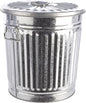 FERCASASHOP® - Waste Bin with Lid, Diameter 37 cm, Height 41 cm, Zinc, Capacity 35 Liters, Basket, Rubbish Bin, for Garbage, Bin with Handles