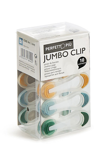 Pinze Giganti da Bucato Jumbo Clip - Set 10 Pezzi Multicolore