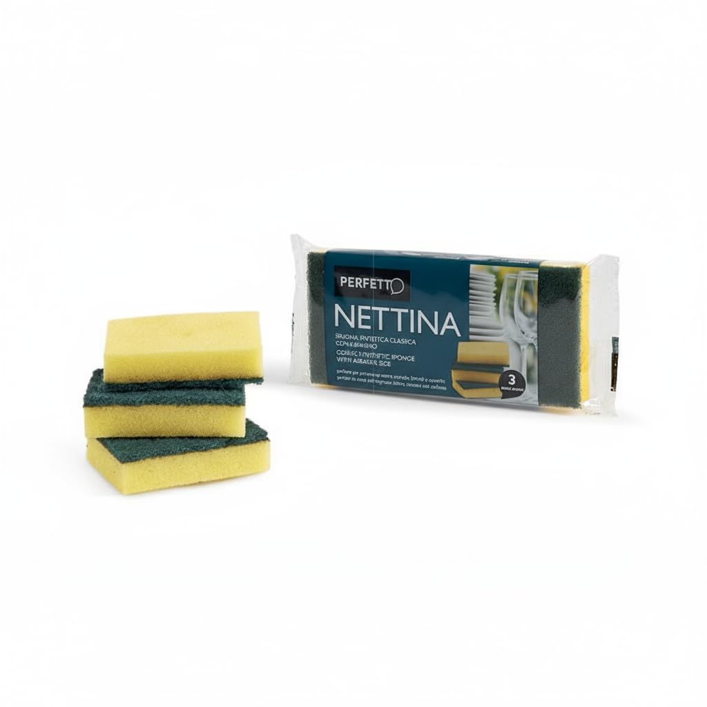 Kit Pulizia 28pz 7 Panni Microfibra 6 Spugne 15 Pagliette