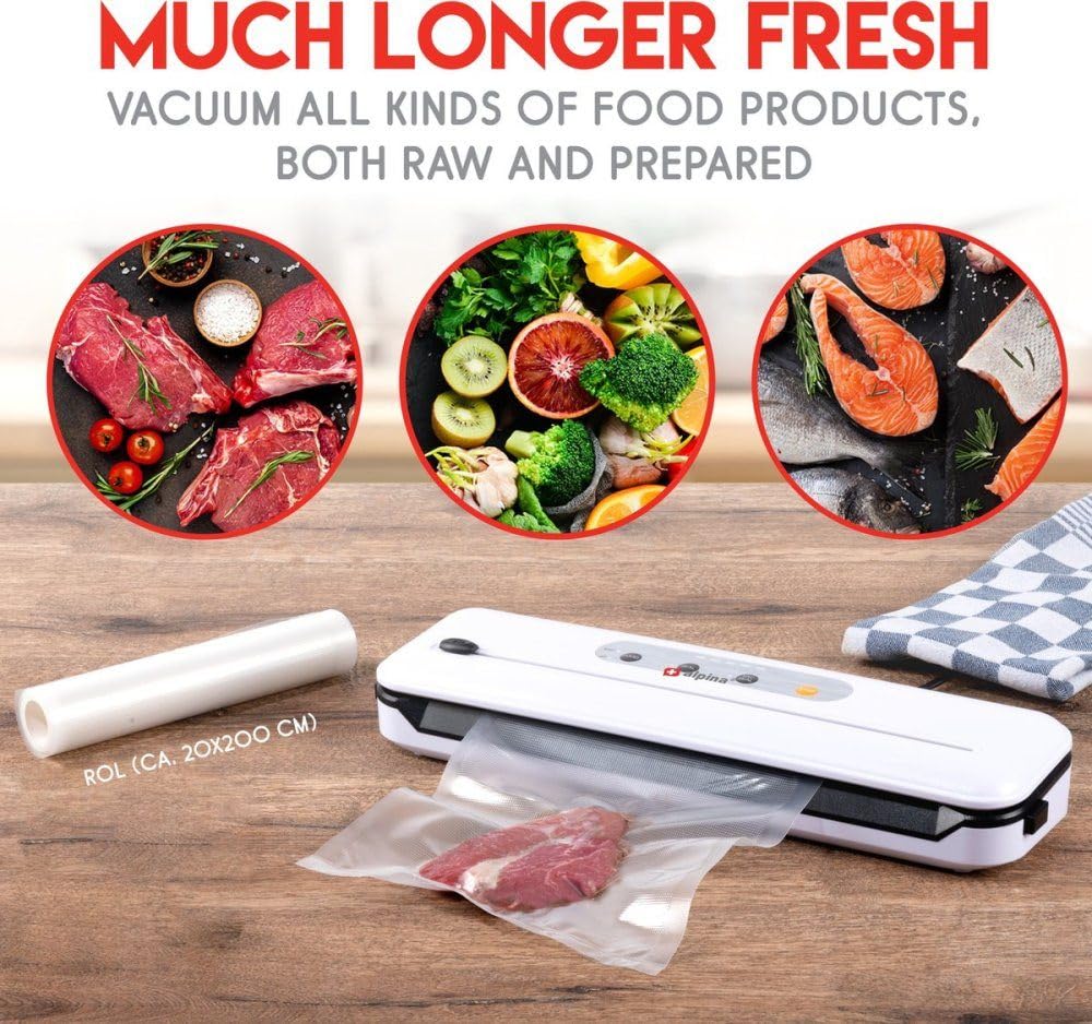Machine à emballer sous vide Alpina 110 W - Scelleuse alimentaire avec coupe-aliments
