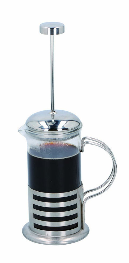 Caffettiera Francese 350ml Alpina - French Press Acciaio Inox e Vetro - Coffee Maker Plunger