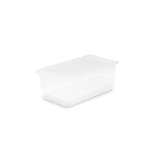 Contenitori in Plastica con Coperchio Box M, Neutro, Ideali per Vestiti e come Portaoggetti, Adatti per Armadi e Garage, 42x35x18 cm