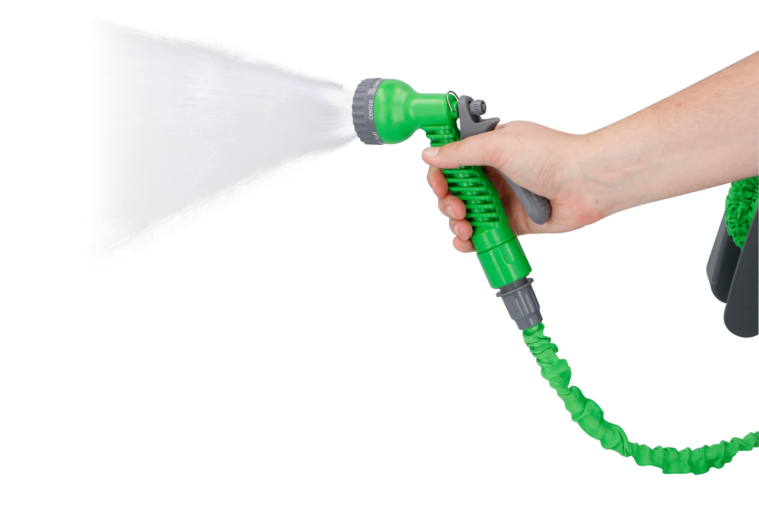 Tubo di Irrigazione Estensibile con Pistola Multi-Jet 7 Funzioni e Il Supporto da Parete, 15 mt