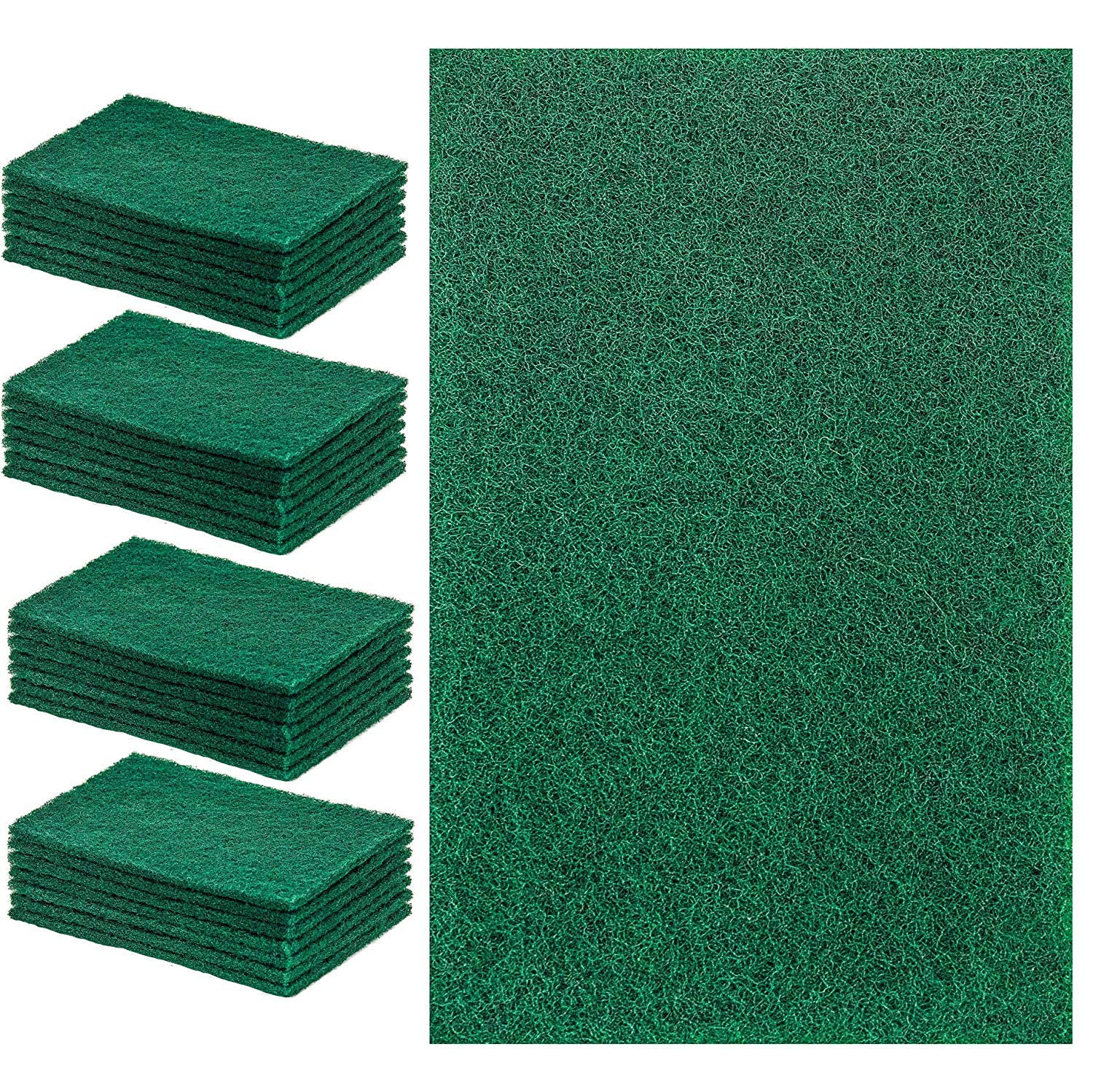 10 fibre abrasive per la pulizia di cucina, piatti, bagno, casa, grandi, resistenti, antigraffio, spugne per piatti, colore: verde