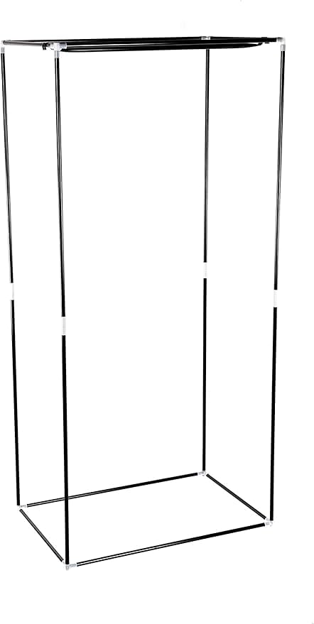 FERCASASHOP Wardrobe with Metal Frame, Space-Saving Cabinet with TNT Fabric Covering, Zip Closure and Camping Clothes Rail, Dimensions 70 x 50 x 160 cm (Blue)