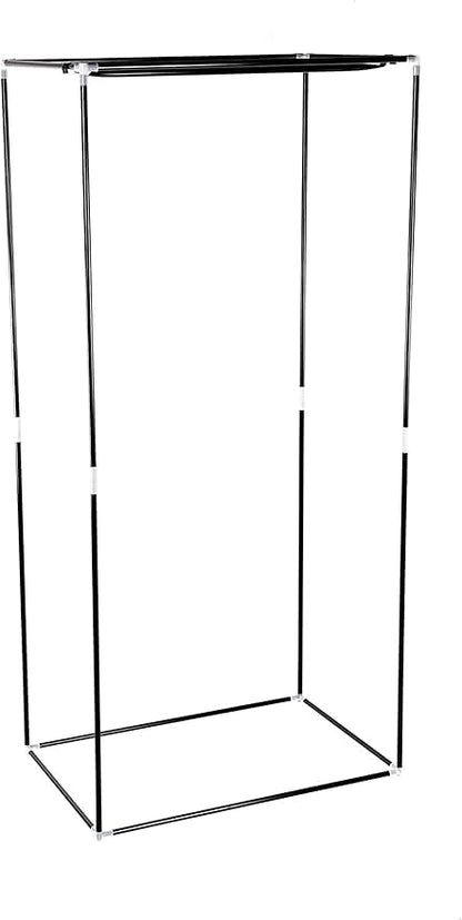 Armadio Guardaroba con Struttura in Metallo, Mobile Salvaspazio con Rivestimento in Tessuto TNT, Zip di Chiusura e Asta Appendiabiti da Campeggio, Dimensione 70 x 50 x 160 cm (Blue)