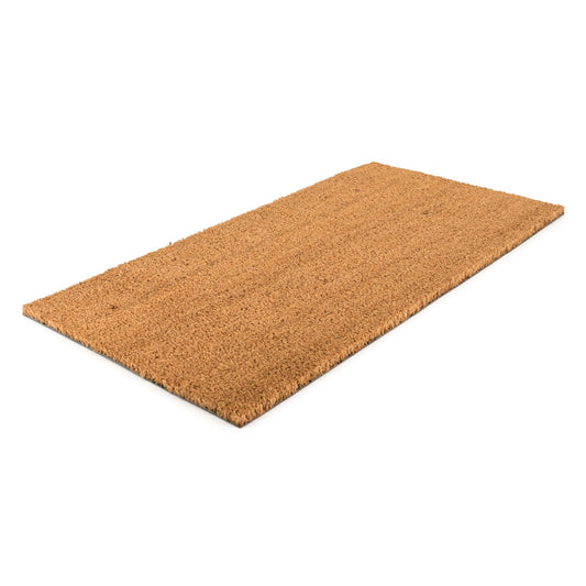 Velcoc - Raw Coconut Fiber Indoor Doormat, Rug with Non-Slip PVC Backing, Sturdy and Durable, High Absorbency, 14 mm Thick, Beige Color