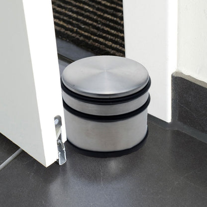 Fermaporta Blocca Porte in Acciaio Inox - Fermaporta da Pavimento con Gomma Antigraffio 1.1kg