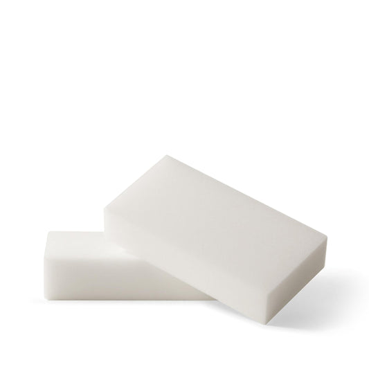 Confezione 2 Spugne Cancella Macchie, Melamina, Bianco, 12x2.5x6 cm