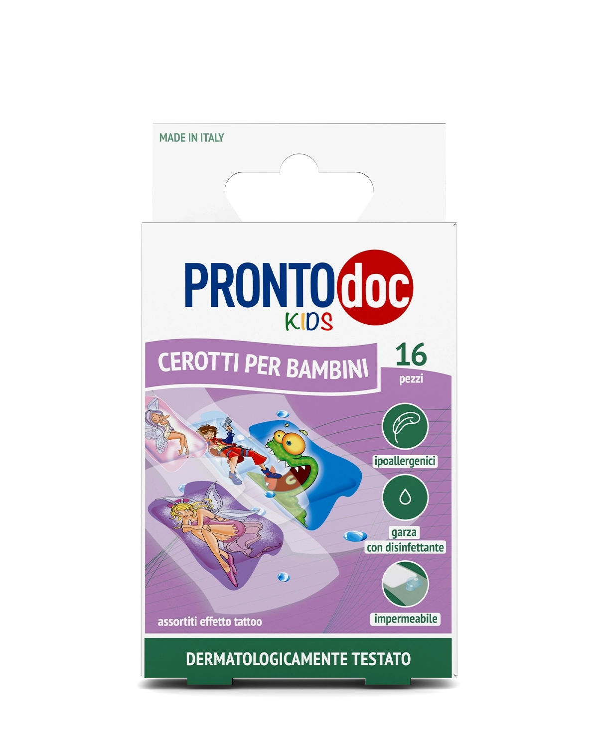 3 Confezione Scatola 16 CEROTTI KIDS Tatoo| Pronto Doc