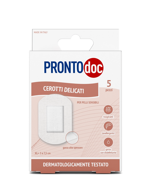 3 Confezione Cerotti delicati XL 5×7,5 cm – 5 pezzi| Pronto Doc