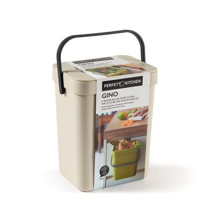 Pattumiera Umido da Appendere 5L Gino Ghiaccio - Bidone Organico Cucina con Coperchio