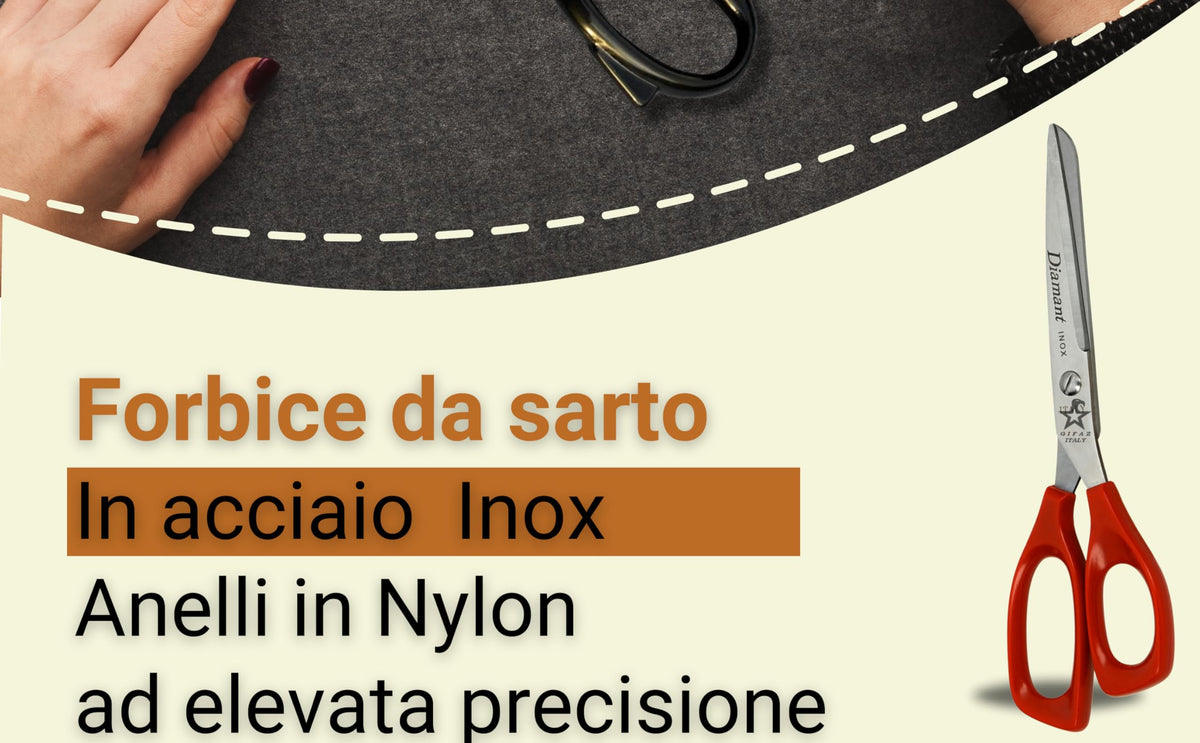 Forbici da Sarto Inox Tagliatutto – Linea Diamant | Manico in Nylon | 7 e 8,5 Pollici