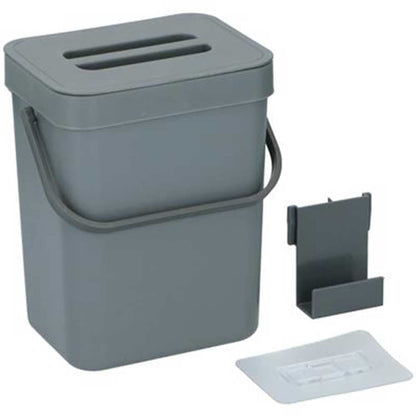 Pattumiera Cucina Bagno Bidone Spazzatura con Gancio per Anta Mobile e Adesivo Fissaggio Muro Parete Cestino Sottolavello Salvaspazio con Coperchio 2 Colori