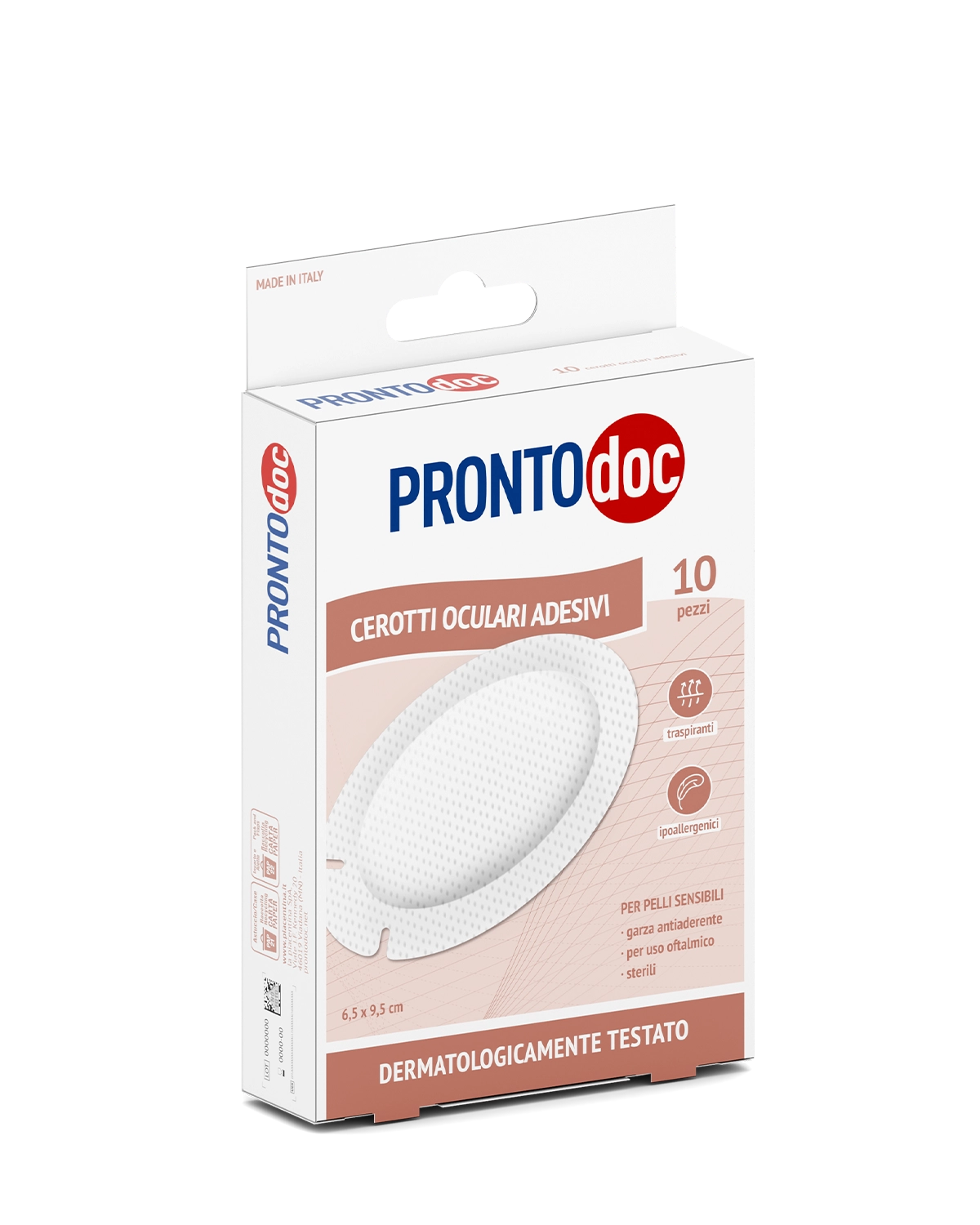 2 Confezioni Cerotti oculari adesivi 6,5×9,5 cm – 10 pezzi a Confezione|Pronto Doc