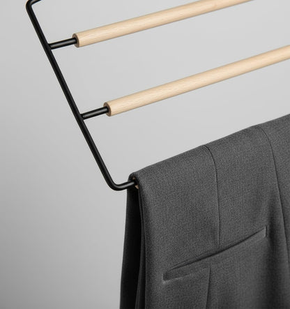 Gruccia Portapantaloni 3 Livelli 36,5cm - Metallo e Legno - Salvaspazio Organizer Armadio