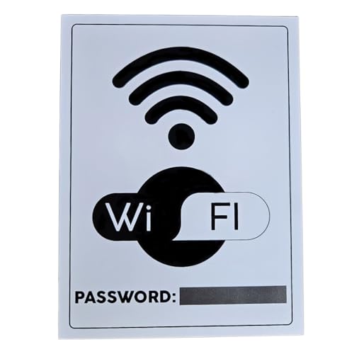 Cartello Adesivo WiFi con Password | Set 3 Pz. per Ristoranti, Hotel e Uffici
