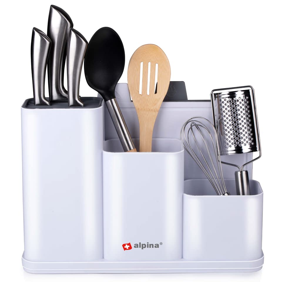 Rangement de cuisine avec planches à découper, 34 x 13 x 23 cm, compatible lave-vaisselle, blanc