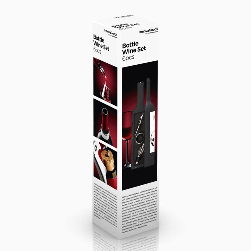 Set Accessori Vino 5 Pezzi Astuccio Bottiglia Magnetico