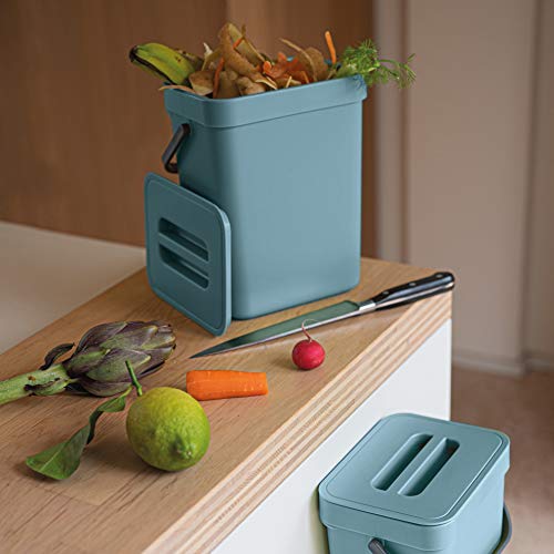 Poubelle suspendue Gino Avio 5L - Poubelle de cuisine bio avec couvercle