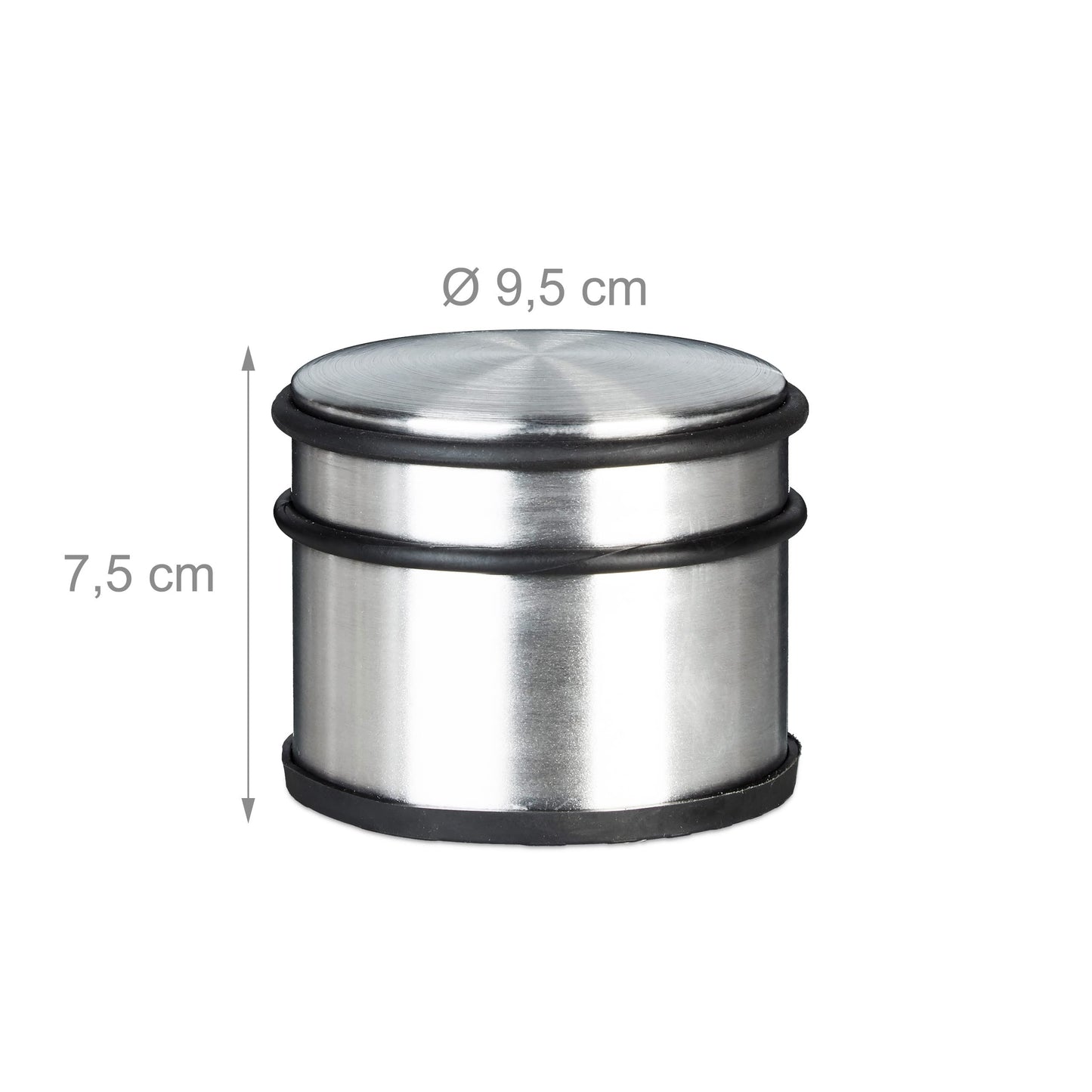 Fermaporta Blocca Porte in Acciaio Inox - Fermaporta da Pavimento con Gomma Antigraffio 1.1kg