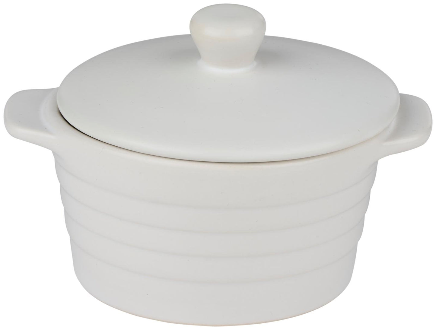 Set 2 Mini Casseruole con Coperchio 13x10cm 210ml - Tegami Individuali Forno Ceramica Porcellana - Ideali Porzioni Singole Dessert Gratinati