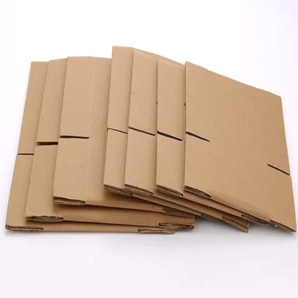 FOLDABLE CORRUGATED CARDBOARD BOXES FOR MOVING AND SHIPPING SIZE 20X15X25 CM. COLOR HAVANA