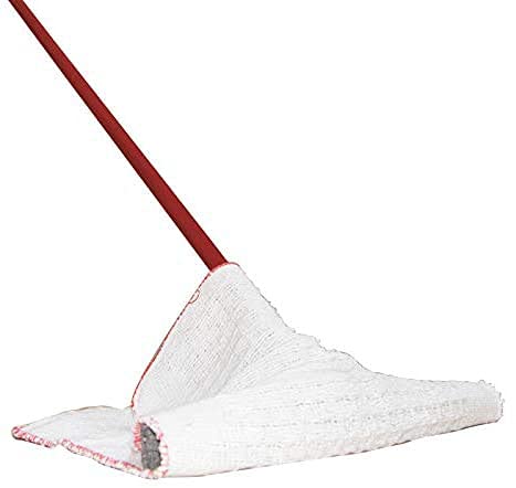 FercasaShop® 10 Giant Cotton Floor Cleaning Cloths 42x73 cm + Brush with extra strong bristles and bumper - Floor Cloth Excellent for Washing Floors 10 Piece Kit