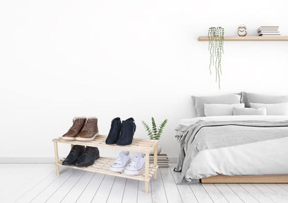 Scarpiera in legno a 2 ripiani