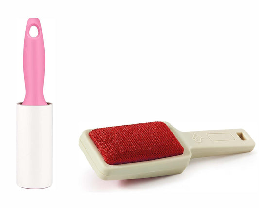 FercasaShop® Cleaning Brush Set, Velvet Brush and Adhesive Brush 60 Sheets, for Clothes, Sofas and Carpets