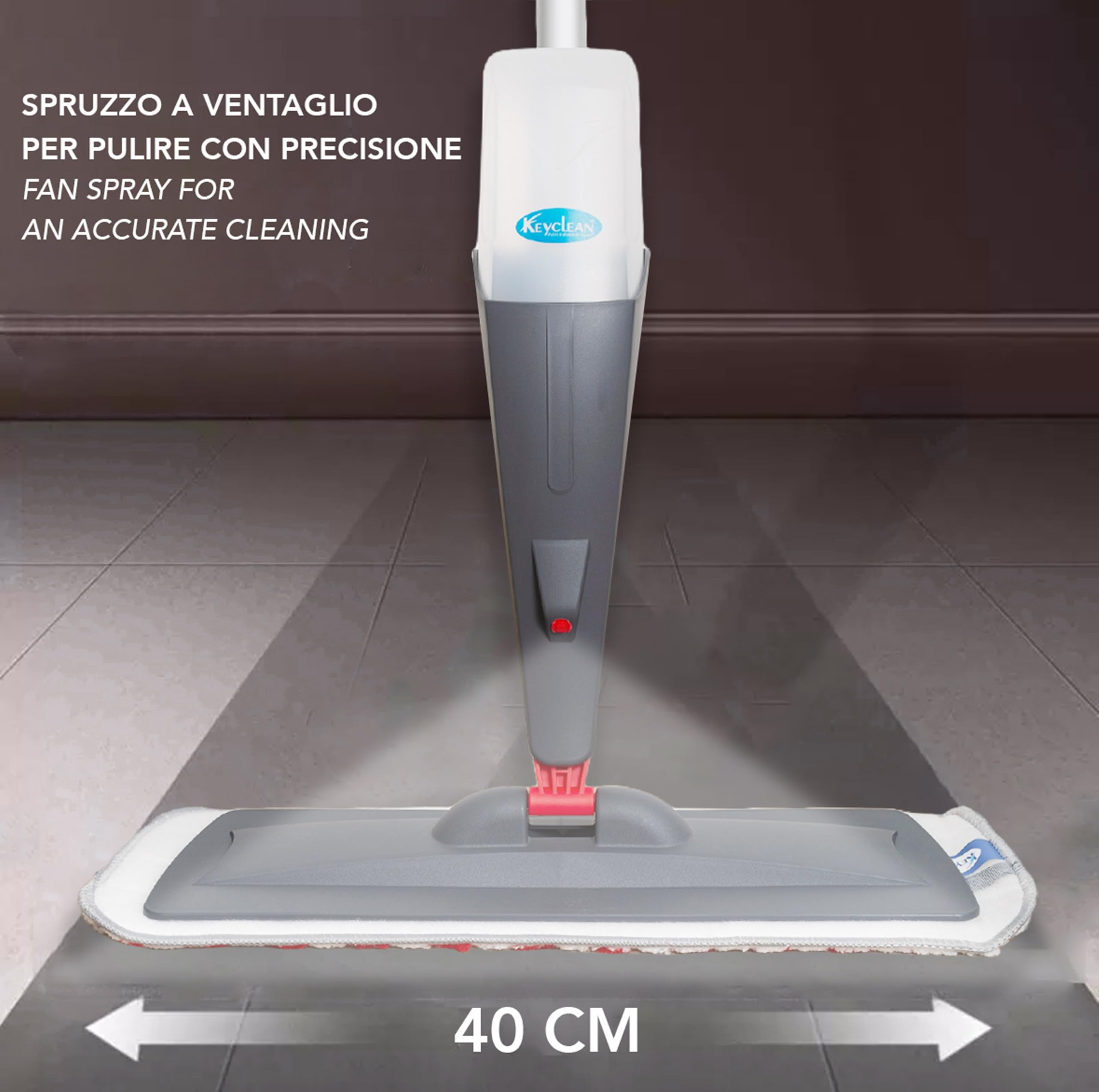 Scopa Lavapavimenti Spray Microfibra 130cm Alluminio