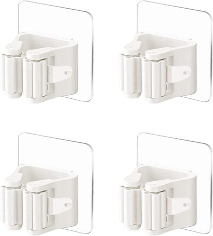 Appendiscopa Adesivo Senza Foratura - Set 4 Pezzi Porta Scope e Mop Clic Clac