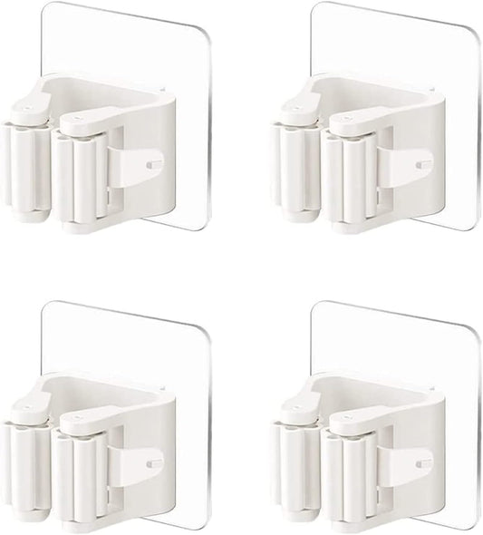 Appendiscopa Adesivo Senza Foratura - Set 4 Pezzi Porta Scope e Mop Clic Clac
