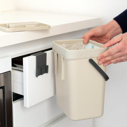 Pattumiera Umido da Appendere 5L Gino Ghiaccio - Bidone Organico Cucina con Coperchio