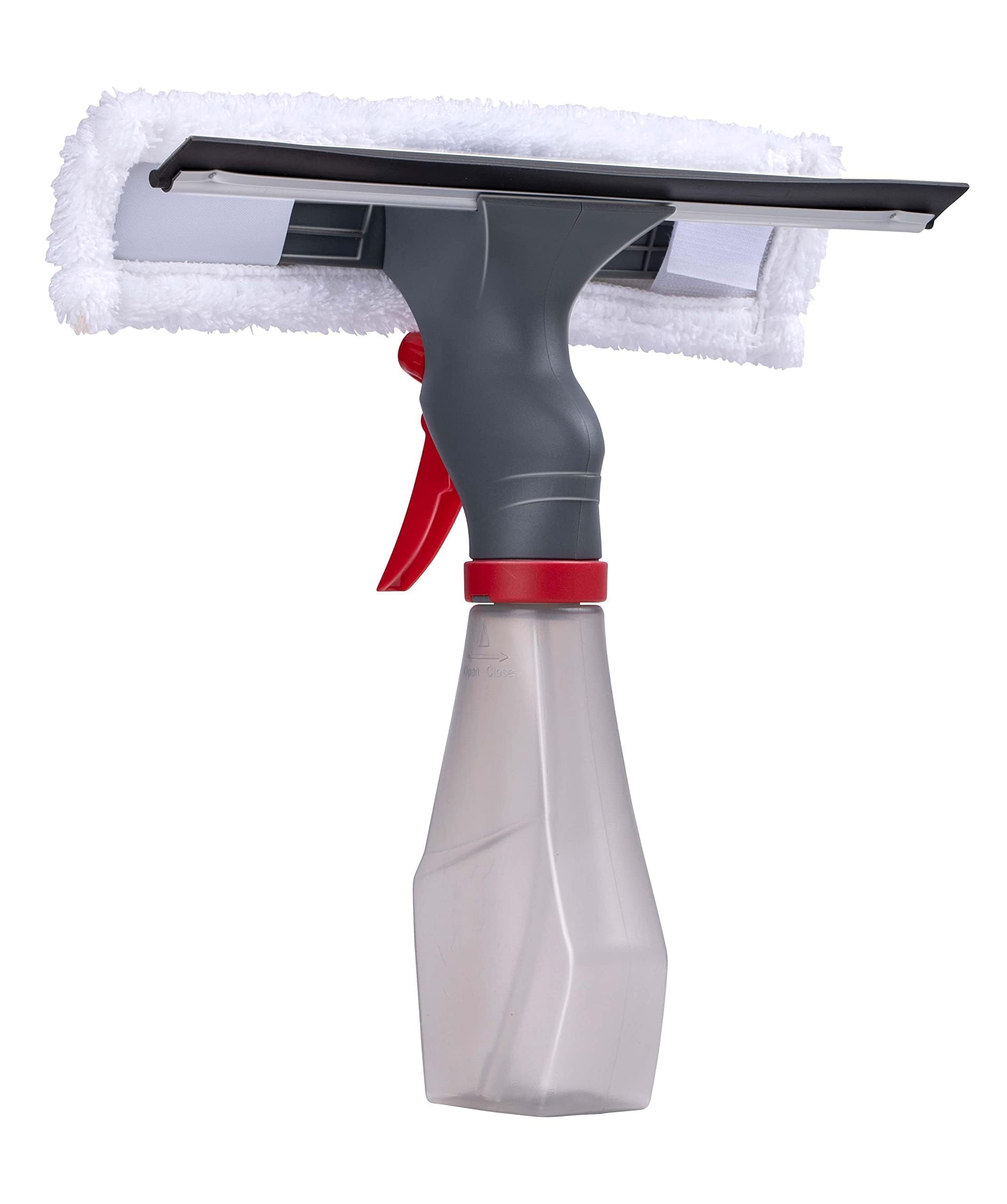 Dirt Devil 3-in-1 Window Cleaner with Spray Function – Window Cleaner, Cleaning Cloth and Container – 240 ML – Grey/Red