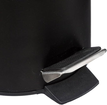 Cestino Bagno in Metallo con Coperchio in Bambù, Pattumiera 3 Litri con Pedale