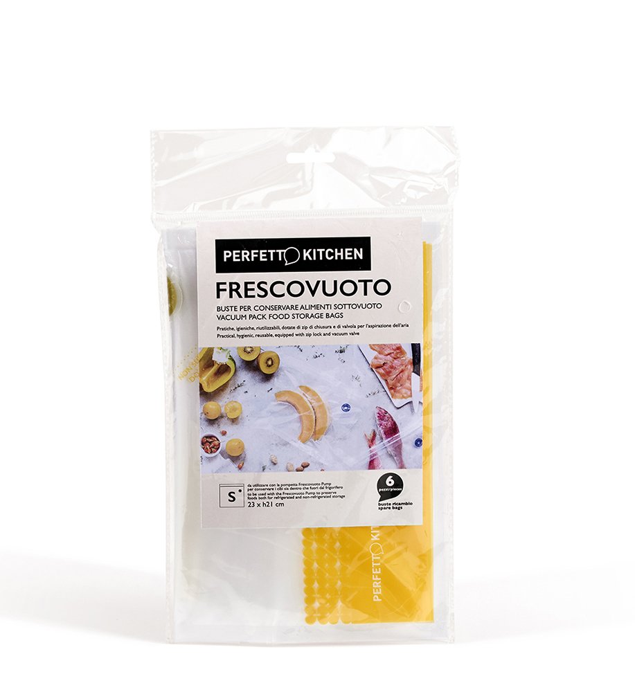 Perfetto Kitchen - 29002 - BUSTA SOTTOVUOTO FRIGO coll. Frescovuoto cm 23x21 - S - confezione 6 pezzi