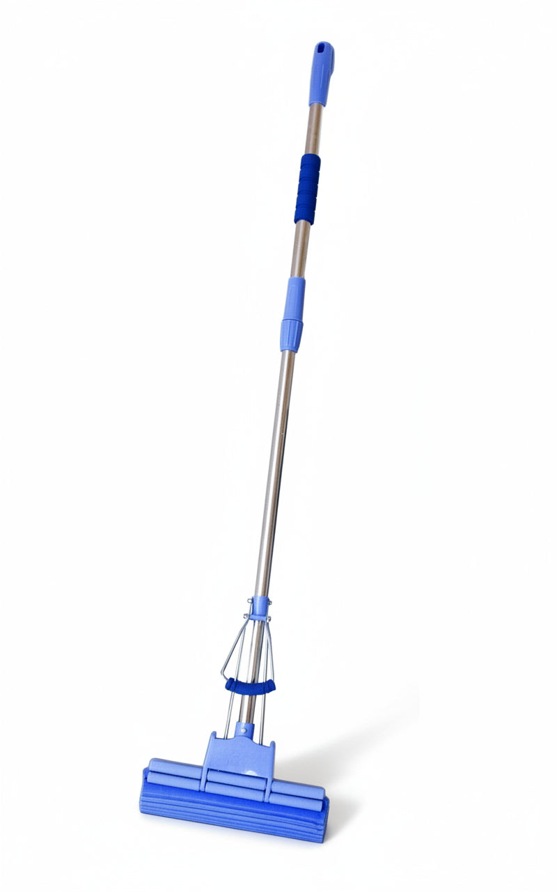 Super MOP PVA Spazzolone Professionale con Manico Telescopico 130cm - Spugna Super Assorbente Lava Strizza Asciuga
