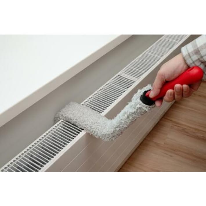 Brosse à radiateur en microfibre - 75 x 7 cm, facile à nettoyer dans les zones difficiles d'accès