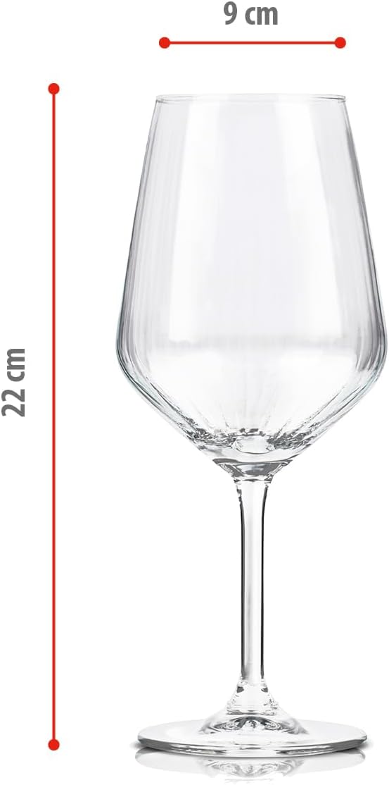 Set 4 Calici Vino Rosso 500ml Base Robusta Alpina Vetro