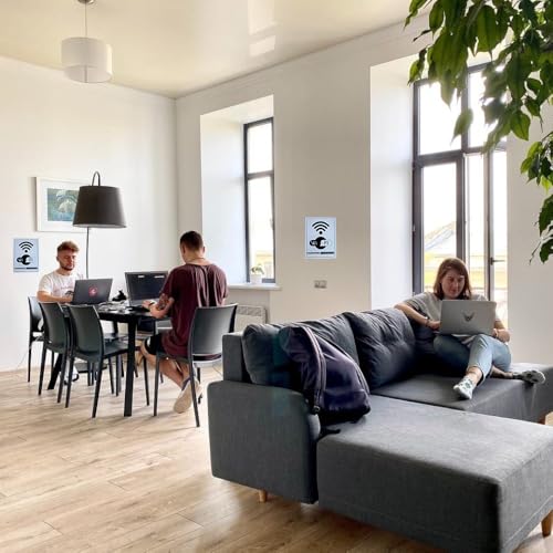 Cartello Adesivo WiFi con Password | Set 3 Pz. per Ristoranti, Hotel e Uffici