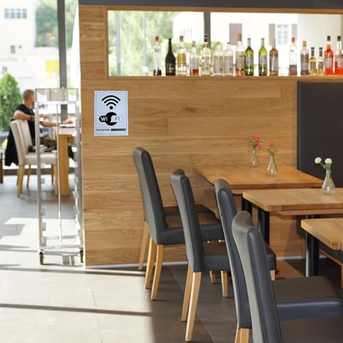 Cartello Adesivo WiFi con Password | Set 3 Pz. per Ristoranti, Hotel e Uffici